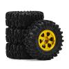 0.7 Inch RC Crawler Tires and Wheels Set 4016mm for 1/30 Scale Axial SCX30 (Golden) view 2