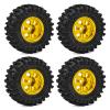 0.7 Inch RC Crawler Tires and Wheels Set 4016mm for 1/30 Scale Axial SCX30 (Golden) view 3