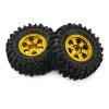 0.7 Inch RC Crawler Tires and Wheels Set 4016mm for 1/30 Scale Axial SCX30 (Golden) view 4