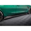 A Set Car Side Skirt Compatible with M3 G80 G81 2021-2023 Spoiler Splitter Diffuser Body Kit Protection Carbon Fiber Look Maxton Style(Gloss Black) view 3