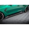 A Set Car Side Skirt Compatible with M3 G80 G81 2021-2023 Spoiler Splitter Diffuser Body Kit Protection Carbon Fiber Look Maxton Style(Gloss Black) view 4