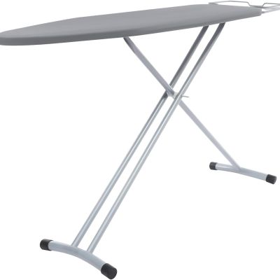 Folding Ironing Board with Adjustable Height , Carbon Steel X-Legs, Scorch-Proof Polyester Cover & Iron Rest Stand