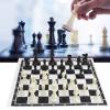 32pcs Plastic International Chess Game Complete Chessmen Set Black and White Portable Foldable Chessboard for Kids Adults Travel Home School Durable Eco Friendly Plastic Chess view 3