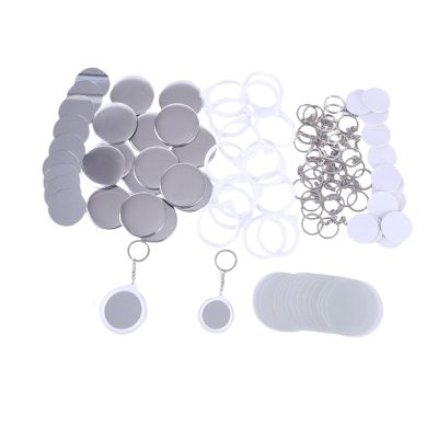 Blank Button Making Supplies 100sets 44mm/58mm DIY Blank Mirror Keychain Badges Kit for Button Badge Making Personalized Gifts Press Maker(44mm)