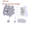 Blank Button Making Supplies 100sets 44mm/58mm DIY Blank Mirror Keychain Badges Kit for Button Badge Making Personalized Gifts Press Maker(44mm) view 2