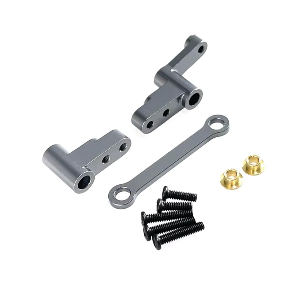 RC Cars Models For Mjx For Hyper Go 1/14 14301 14302 Metal Steering Group Transmission Components Remote Control Car Modified Accessories Parts Upgrade(Gray)