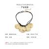 Bohemian Round Metal Pendant Hand Woven Knotted Wax Rope Necklace,golden,40+7cm view 4