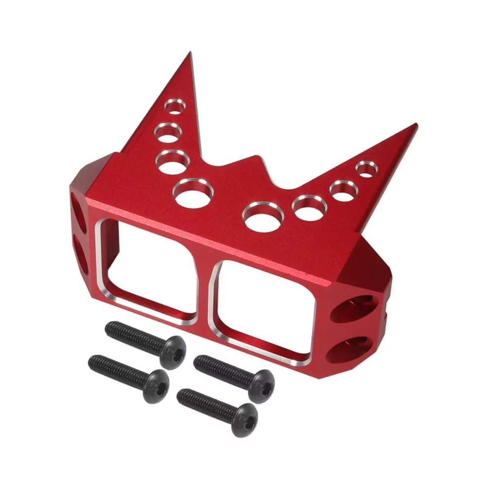 RC Cars Models For Wraith RR10 For Capra Cheater Rig For Rock 1/10 Bouncer Roll Cage Aluminum CNC Steering Servo Guard RC Car Crawler Upgrade(Red)