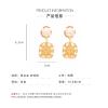 6.3 * 3cm Vintage Hollowed Out Lion Head Inlaid With Imitation Pearl Pendant Earrings,golden,6.3 * 3cm view 3