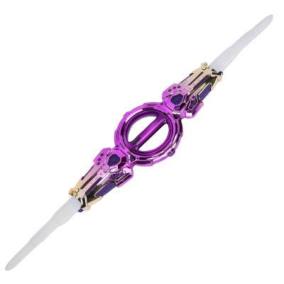 Double Ended Retractable Sword, LED Light Up Rotating Double Edged Saber, Expandable Glow Sword for Kids Indoor Outdoor Play (Purple)