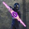 Double Ended Retractable Sword, LED Light Up Rotating Double Edged Saber, Expandable Glow Sword for Kids Indoor Outdoor Play (Purple) view 3