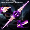 Double Ended Retractable Sword, LED Light Up Rotating Double Edged Saber, Expandable Glow Sword for Kids Indoor Outdoor Play (Purple) view 4