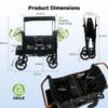 Real Relax Wagon Stroller for 4 Kids, Collapsible 4-Seater Stroller Wagon with 5-Point Safety Harness, UV-Protection Canopy, Detachable Tray, Adjustable Handle, All-Terrain Wheels view 3