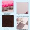 JIQHOHX Splice Interlocking Carpet 12 Pieces Square Plush Puzzle Foam Mat, Fluffy Interlocking Rug, Interlocking Foam Rug, Multi-Purpose Floor Mats Foam Carpet (Dark Curry+Rose Red) view 4