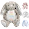 TM TEEMAN I Am Kind I Am Smart - Personalized Soft Toy Bunny, Custom Affirmation Stuffed Bunny for Babies & Kids, Christian Easter Gift from Grandma, I Am Kind Smart Loved Stuffed Bunny (Grey) view 1