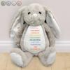TM TEEMAN I Am Kind I Am Smart - Personalized Soft Toy Bunny, Custom Affirmation Stuffed Bunny for Babies & Kids, Christian Easter Gift from Grandma, I Am Kind Smart Loved Stuffed Bunny (Grey) view 3