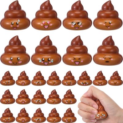 Leyndo 25 Pcs Original Poop Stress Ball Stretchy Sensory Poop Toys Poo Figures for Halloween Party Favors Joke Tricky Anxiety Relief Decor in Funny Pose Birthday Gift Prizes (Brown)