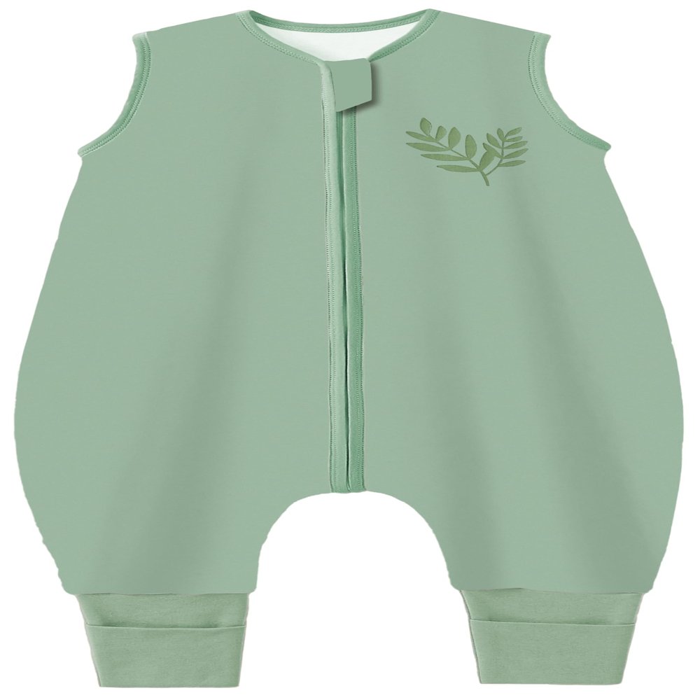 Chilsuessy Toddler Sleep Sack with Feet 6-18 Months, 0.5 TOG Cotton Baby Wearable Blanket with Legs, Sleep Bag Walker with 2-Way Zipper, Dark Green
