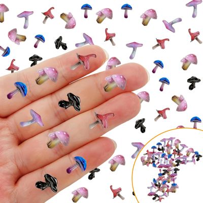 100 Pcs mini Resin Mushroom for Crafts Dollhouse Tiny Resin Animals Mushroom Decorations Tiny Things for Dollhouse Fairy Garden Micro Landscaping Decoration