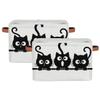 Potluxt Rectangular Nursery Baby Basket, Collapsible Kids Toy Clothes Storage Bin Organizer Gift Baskets for Bookshelf Playroom Bedroom Decor(2Pcs, Kitty Meow) view 1