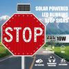 30" Solar LED Blinking Stop Sign - Durable Aluminum Octagon Traffic Sign for Road Safety, Bright Red Visibility, Ideal for Streets & Construction Zones view 2