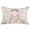 Toddler Pillow Covers 16x24 Inch, Easter Decorative Pillowcase with Zipper, Microfiber Pillow Protector, Country Spring Rabbit Feet Eggs Botanical Flowers Breathable Throw Pillowcases for Sofa Bed view 2