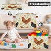 Potluxt Rectangular Nursery Baby Basket, Collapsible Kids Toy Clothes Storage Bin Organizer Gift Baskets for Bookshelf Playroom Bedroom Decor(1Pcs, Farm Rooster) view 3
