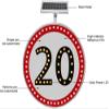 24" Solar Powered Solar Speed Limit Sign, LED Flashing Traffic Sign for Roadway, Waterproof Aluminum Traffic Signals (20) view 4