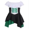 Hansber Kids Girls Medieval Renaissance Dress Short Sleeve High-low Skirt Royal Vintage Dresses Green 10 Years view 3