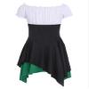 Hansber Kids Girls Medieval Renaissance Dress Short Sleeve High-low Skirt Royal Vintage Dresses Green 10 Years view 4