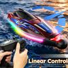 Aka Supaku RC Boat for Kids, Brushless Remote Control Boat with LED Light,25KM/H 2.4GHz Racing Speed Boats with 2 Batteries - Pool &Lakes Summer Water Play Toy for Boys Girls Adults Red view 3