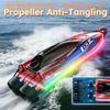Aka Supaku RC Boat for Kids, Brushless Remote Control Boat with LED Light,25KM/H 2.4GHz Racing Speed Boats with 2 Batteries - Pool &Lakes Summer Water Play Toy for Boys Girls Adults Red view 4