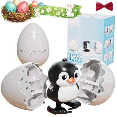 Wind-Up Surprise Eggs - 2026 Easters Latest Gift: Wind-Up Animal Hatching Surprise Egg, Twist to Hatch Walking Animal Toy, Kids Easter Basket Stuffer, Party Favors, Funny Gag Gift(Penguin)