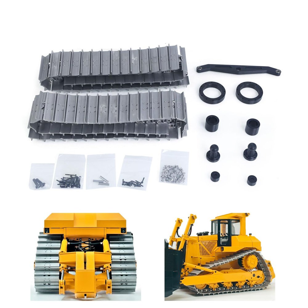 wheelfun Full Metal Tracks for 1/14 Radio Control Hydraulic Bulldozer JDM-98 RC Engineering Vehicles DIY Model Optional Upgraded Part for Ages 14+
