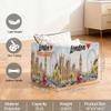 Potluxt Rectangular Nursery Baby Basket, Collapsible Kids Toy Clothes Storage Bin Organizer Gift Baskets for Bookshelf Playroom Bedroom Decor(2Pcs, London City) view 2