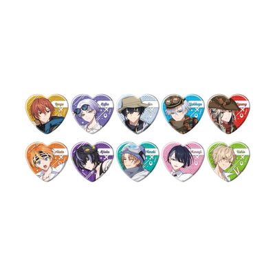 18TRIP 01 (Official Illustration) Heart Shaped Tin Badges Complete Set of 10 Boxes