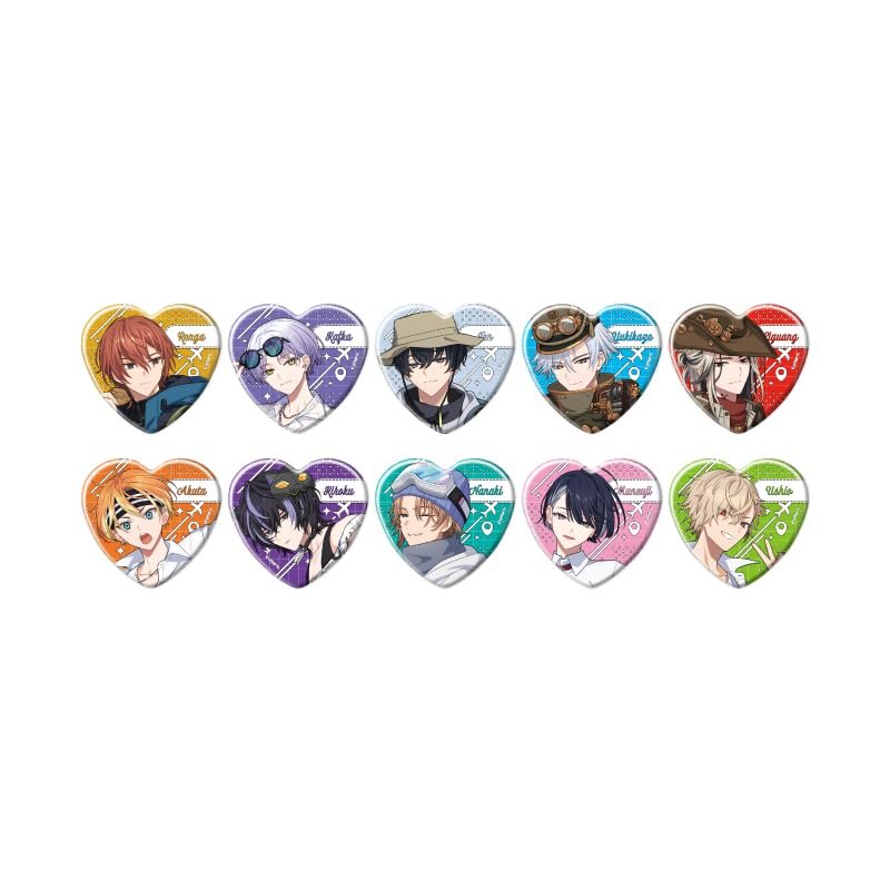 18TRIP 01 (Official Illustration) Heart Shaped Tin Badges Complete Set of 10 Boxes