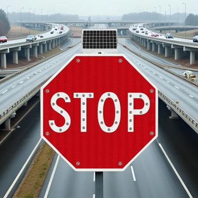 24" Stop Sign Solar Flashing Traffic Signs For Lighted Illumanated LED Light Traffic Road Traffic LED Blinking Street Signs