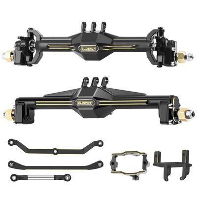 GLOBACT for TRX4M Axles Widend 10mm Brass Axles Set with Two Servo Mounts & Links for 1/18 TRX4M Upgrade (Black)