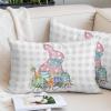 Toddler Pillow Covers 16x24 Inch, Gray Easter Decorative Pillowcase with Zipper, Microfiber Pillow Protector, Spring Polka Dots Bunny Easter Eggs Plaid Breathable Throw Pillowcases for Sofa Bed view 1