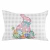Toddler Pillow Covers 16x24 Inch, Gray Easter Decorative Pillowcase with Zipper, Microfiber Pillow Protector, Spring Polka Dots Bunny Easter Eggs Plaid Breathable Throw Pillowcases for Sofa Bed view 2