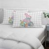 Toddler Pillow Covers 16x24 Inch, Gray Easter Decorative Pillowcase with Zipper, Microfiber Pillow Protector, Spring Polka Dots Bunny Easter Eggs Plaid Breathable Throw Pillowcases for Sofa Bed view 4