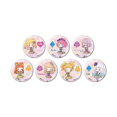 Aikatsu Stars! 06 School Dress Ver. (Graph Art Illustration) Can Badge Complete Set, Box of 7