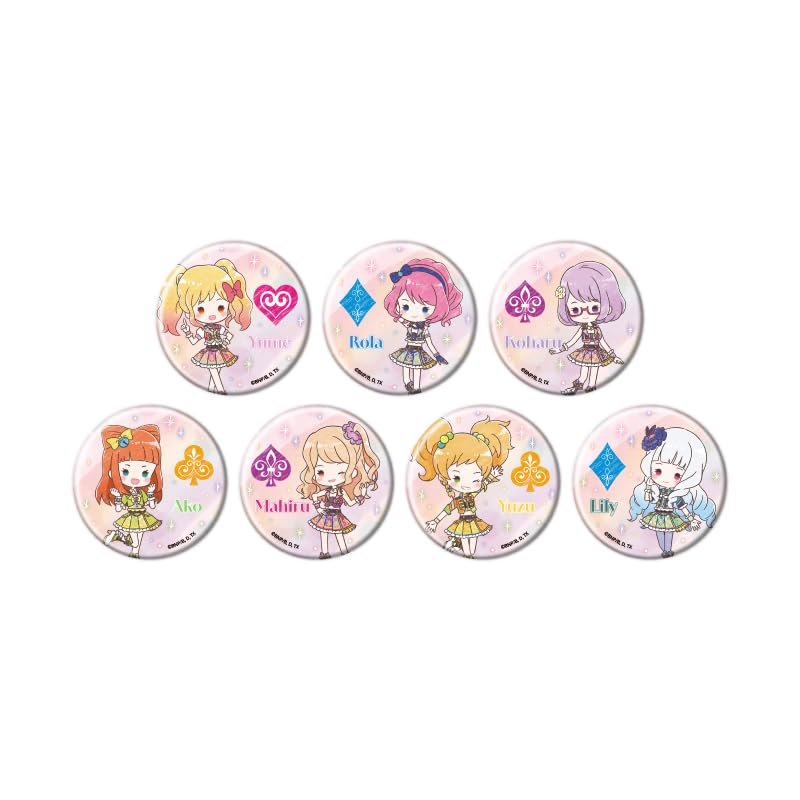 Aikatsu Stars! 06 School Dress Ver. (Graph Art Illustration) Can Badge Complete Set, Box of 7