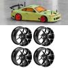 4Pcs RC Wheel Hub, Aluminum Alloy Remote Control Car Accessories, High Wear Resistance Lightweight Wheel Hub for 1/10 Flat Sports Car with Easy Installation (Black) view 2