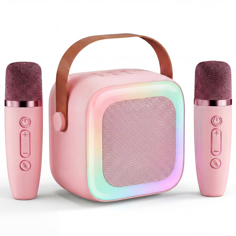 Mini Karaoke Machine for Kids Toys - Girls Toys Age 6-8 Portable Bluetooth Speaker with 2 Wireless Karaoke Mics Player, Birthday Gifts Ideas for Girls Ages 3 4 5 6 7 8 9 10 12+ Years Old