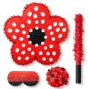 Arrowbash Red and Black Strange Flower Piata for Birthday Decoration Small Strange Themed Piata for Birthday Party Favor Gifts with Blindfold Stick and Confetti Adult Celebration view 1