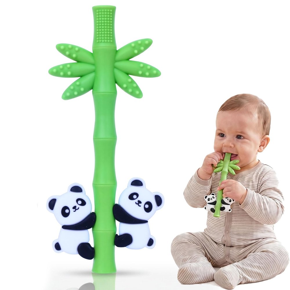 Baby Teething Toy, Silicone Teether Sticks for Teething Relief, BPA Free