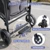 Stroller Wagon for 4 Kids, 4 Seater Wagon Stroller with Snack Tray, Large Storage Bag, Phone Cup Holder, Removable Canopy, Foldable Wagon Stroller 4 Seater with Adjustable Push Handles (Grey) view 4