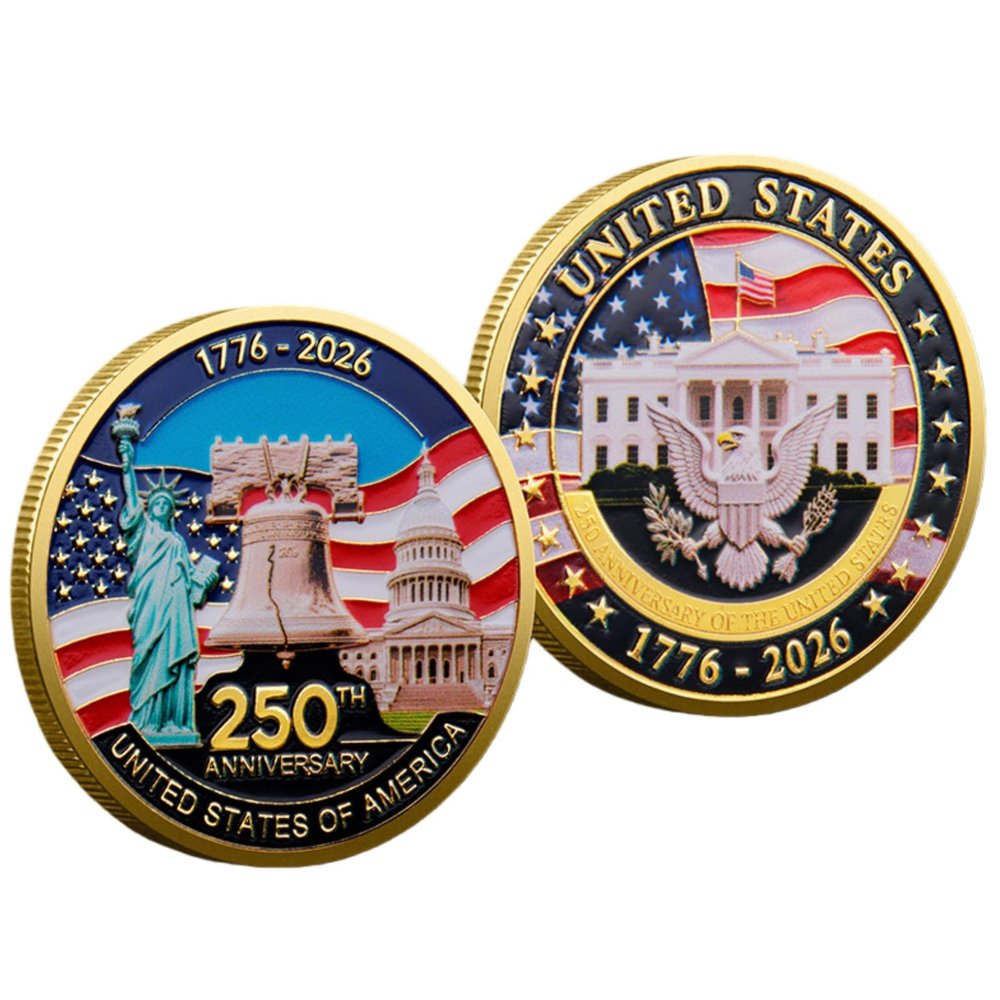 America Commemorative 250 Merchandise 250th Anniversary Coin, USA 250th Anniversary Commemorative Coin for Collectors & Gift (Style 1)